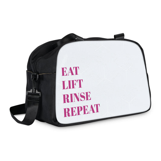 Eat.Lift.Rinse.Repeat Fitness Bag | Gym Bag, Workout Bag, Travel Bag, Tote, Sport Bag