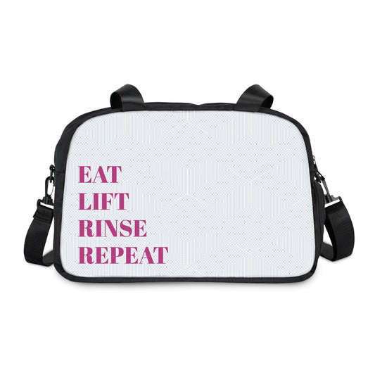 Eat.Lift.Rinse.Repeat Fitness Bag | Gym Bag, Workout Bag, Travel Bag, Tote, Sport Bag