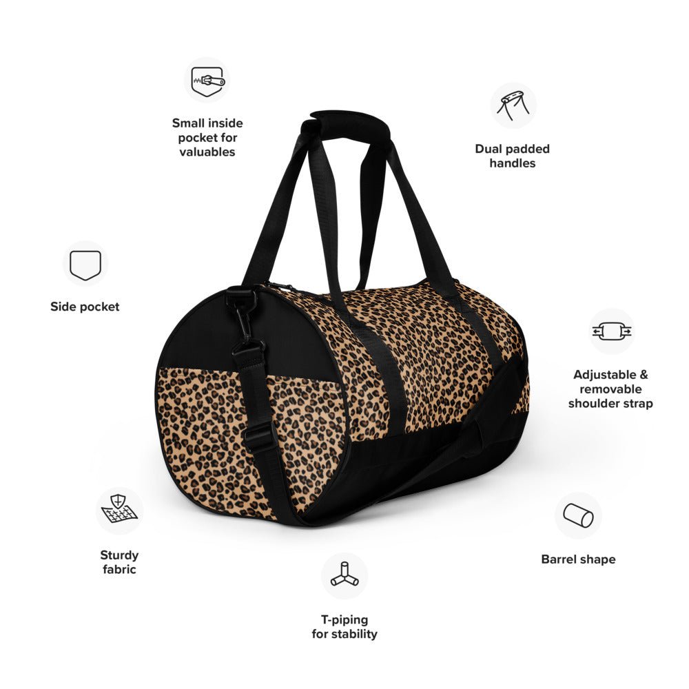 Essential Water Resistant Gym Bag - Leopard & Lifts - Imbustalo