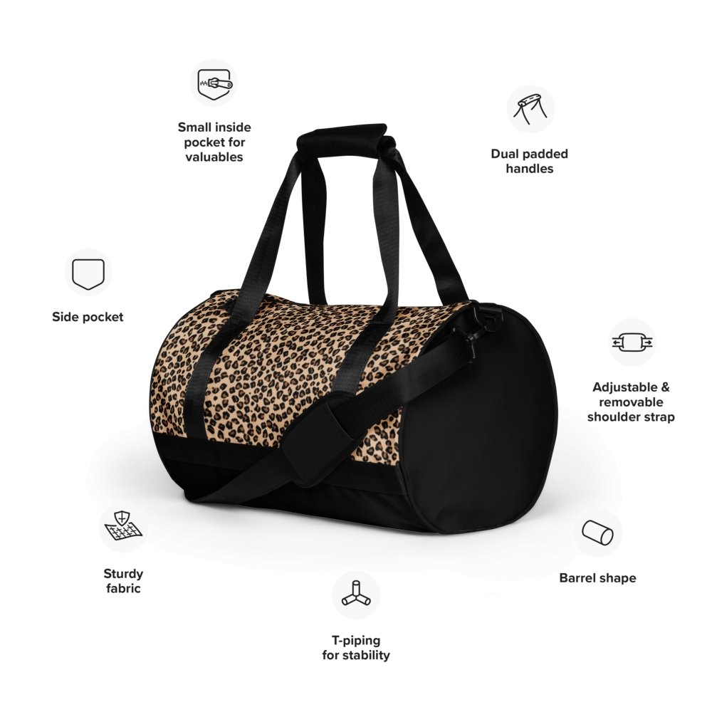 Essential Water Resistant Gym Bag - Leopard & Lifts - Imbustalo