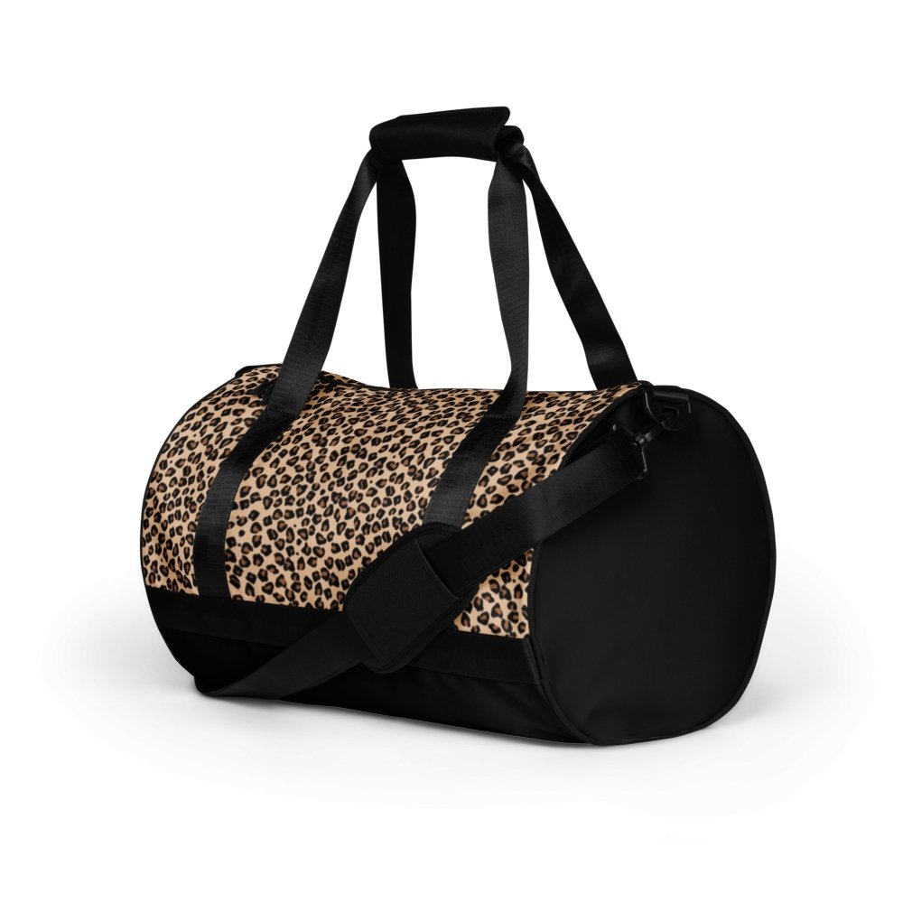 Training Bag for Women Men, Small Fitness Workout Sports Gym Duffle Bag  Leopard