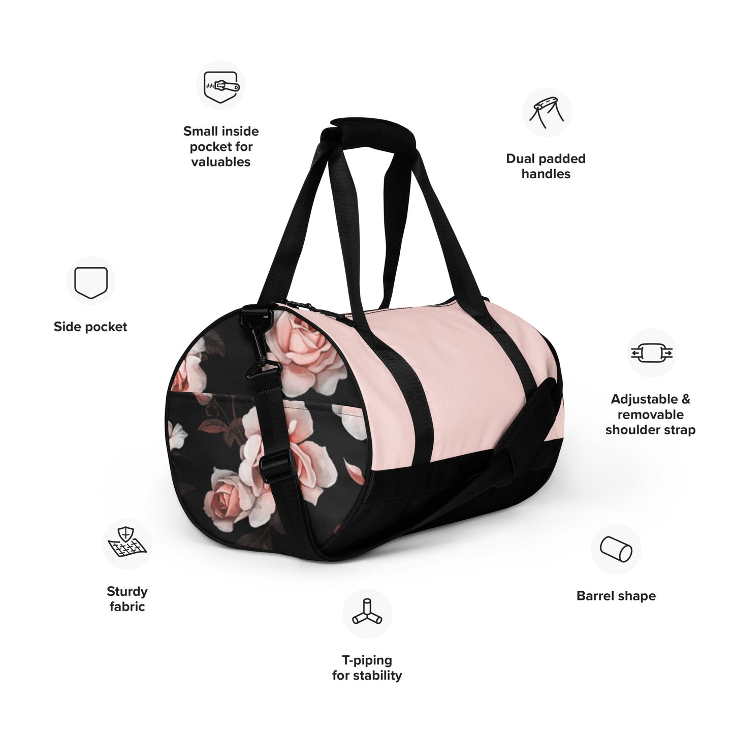 Essential Water Resistant Gym Bag - Powerful in Pink - Imbustalo