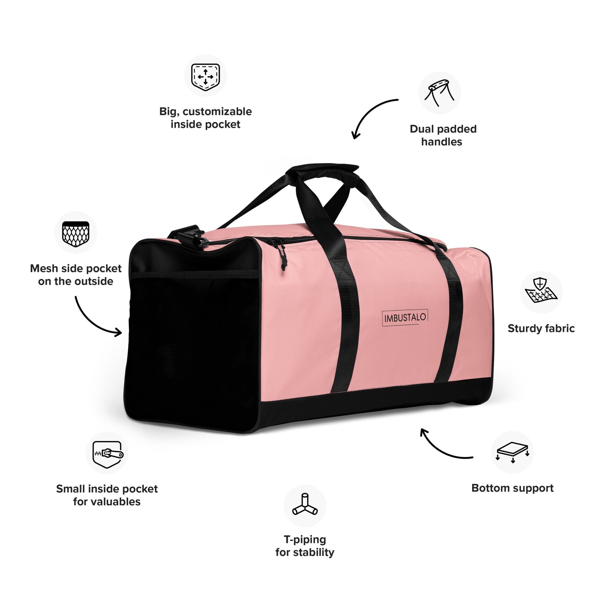 Small pink duffle discount bag