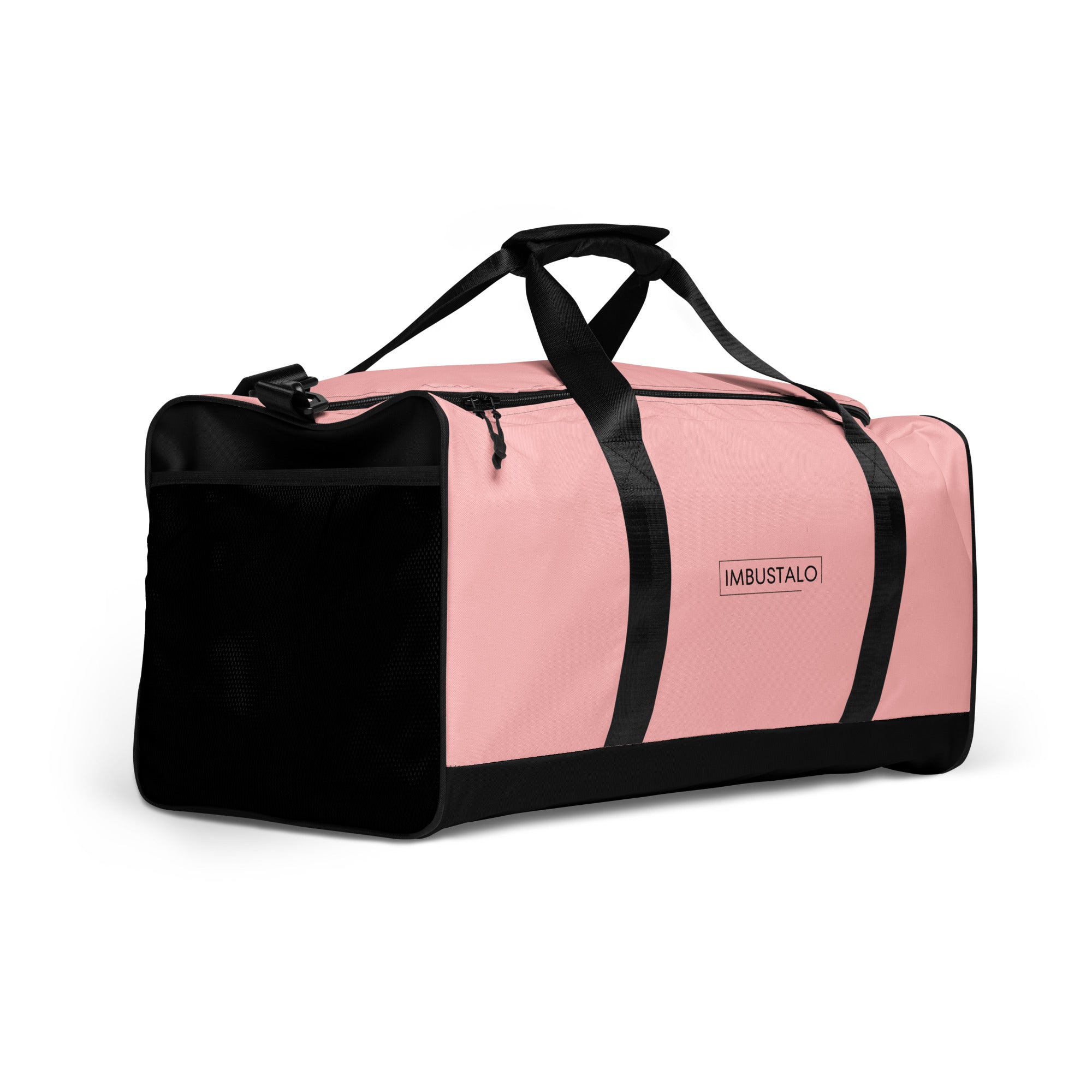 Pink black duffle store bag