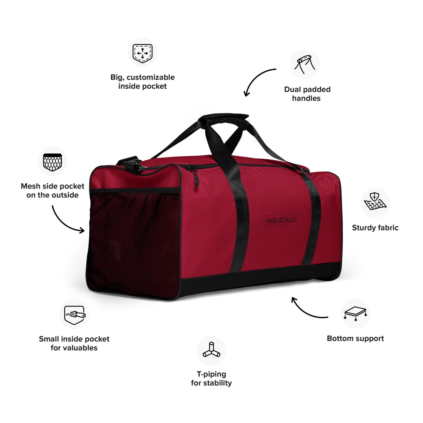 Ruby Red Duffle Bag - Imbustalo